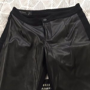 Armani Exchange Black faux leather jeggings size 4